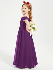 Chic Robes de Demoiselles d'Honneur Junior Hors de l'Épaule Raisin