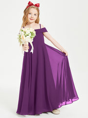 Chic Robes de Demoiselles d'Honneur Junior Hors de l'Épaule Raisin