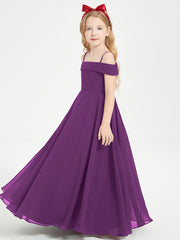 Chic Robes de Demoiselles d'Honneur Junior Hors de l'Épaule Raisin