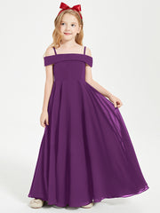 Chic Robes de Demoiselles d'Honneur Junior Hors de l'Épaule Raisin