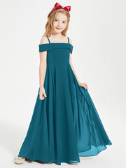 Chic Robes de Demoiselles d'Honneur Junior Hors de l'Épaule Bleu Encre