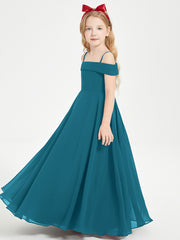 Chic Robes de Demoiselles d'Honneur Junior Hors de l'Épaule Bleu Encre