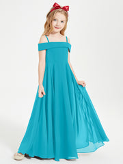 Chic Robes de Demoiselles d'Honneur Junior Hors de l'Épaule Jade