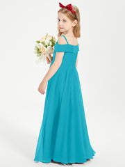 Chic Robes de Demoiselles d'Honneur Junior Hors de l'Épaule Jade