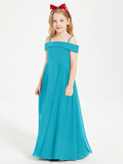 Chic Robes de Demoiselles d'Honneur Junior Hors de l'Épaule Jade