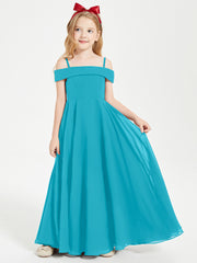 Chic Robes de Demoiselles d'Honneur Junior Hors de l'Épaule Jade