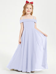 Chic Robes de Demoiselles d'Honneur Junior Hors de l'Épaule Lavande