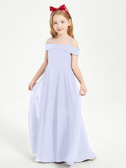 Chic Robes de Demoiselles d'Honneur Junior Hors de l'Épaule Lavande