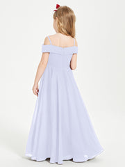 Chic Robes de Demoiselles d'Honneur Junior Hors de l'Épaule Lavande