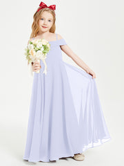 Chic Robes de Demoiselles d'Honneur Junior Hors de l'Épaule Lavande