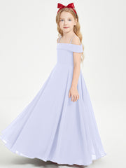 Chic Robes de Demoiselles d'Honneur Junior Hors de l'Épaule Lavande