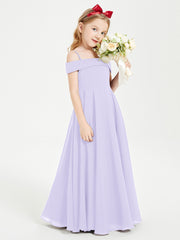 Chic Robes de Demoiselles d'Honneur Junior Hors de l'Épaule Lilas