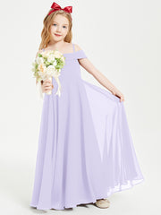 Chic Robes de Demoiselles d'Honneur Junior Hors de l'Épaule Lilas