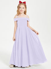 Chic Robes de Demoiselles d'Honneur Junior Hors de l'Épaule Lilas