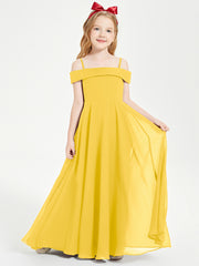 Chic Robes de Demoiselles d'Honneur Junior Hors de l'Épaule Souci