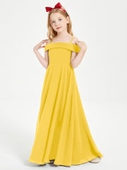 Chic Robes de Demoiselles d'Honneur Junior Hors de l'Épaule Souci