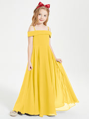 Chic Robes de Demoiselles d'Honneur Junior Hors de l'Épaule Souci
