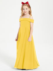 Chic Robes de Demoiselles d'Honneur Junior Hors de l'Épaule Souci