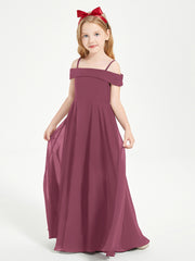 Chic Robes de Demoiselles d'Honneur Junior Hors de l'Épaule Mûre
