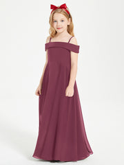Chic Robes de Demoiselles d'Honneur Junior Hors de l'Épaule Mûre