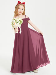Chic Robes de Demoiselles d'Honneur Junior Hors de l'Épaule Mûre