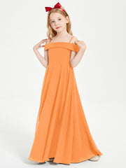 Chic Robes de Demoiselles d'Honneur Junior Hors de l'Épaule Orange