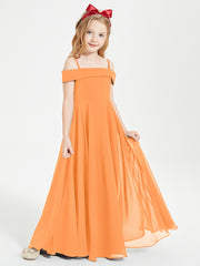 Chic Robes de Demoiselles d'Honneur Junior Hors de l'Épaule Orange
