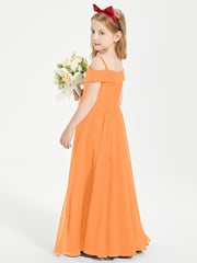 Chic Robes de Demoiselles d'Honneur Junior Hors de l'Épaule Orange