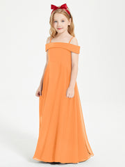 Chic Robes de Demoiselles d'Honneur Junior Hors de l'Épaule Orange