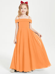 Chic Robes de Demoiselles d'Honneur Junior Hors de l'Épaule Orange