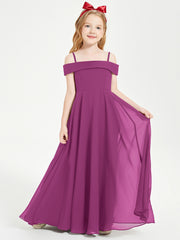 Chic Robes de Demoiselles d'Honneur Junior Hors de l'Épaule Orchidee