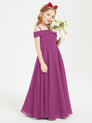 Chic Robes de Demoiselles d'Honneur Junior Hors de l'Épaule Orchidee