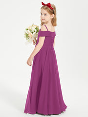 Chic Robes de Demoiselles d'Honneur Junior Hors de l'Épaule Orchidee