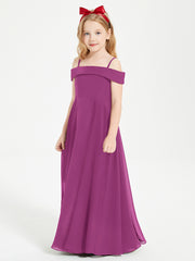 Chic Robes de Demoiselles d'Honneur Junior Hors de l'Épaule Orchidee