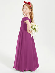 Chic Robes de Demoiselles d'Honneur Junior Hors de l'Épaule Orchidee