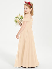 Chic Robes de Demoiselles d'Honneur Junior Hors de l'Épaule Pêche