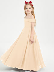 Chic Robes de Demoiselles d'Honneur Junior Hors de l'Épaule Pêche