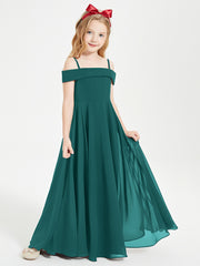 Chic Robes de Demoiselles d'Honneur Junior Hors de l'Épaule Paon