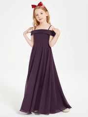 Chic Robes de Demoiselles d'Honneur Junior Hors de l'Épaule Plum