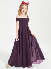 Chic Robes de Demoiselles d'Honneur Junior Hors de l'Épaule Plum