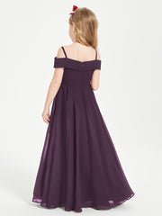 Chic Robes de Demoiselles d'Honneur Junior Hors de l'Épaule Plum