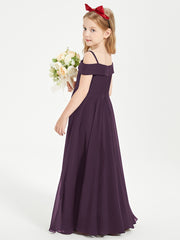 Chic Robes de Demoiselles d'Honneur Junior Hors de l'Épaule Plum