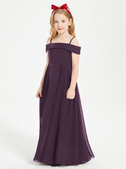 Chic Robes de Demoiselles d'Honneur Junior Hors de l'Épaule Plum