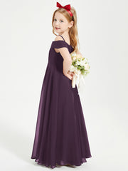 Chic Robes de Demoiselles d'Honneur Junior Hors de l'Épaule Plum