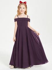 Chic Robes de Demoiselles d'Honneur Junior Hors de l'Épaule Plum