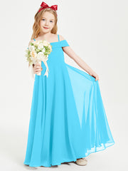 Chic Robes de Demoiselles d'Honneur Junior Hors de l'Épaule Piscine