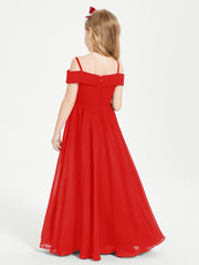 Chic Robes de Demoiselles d'Honneur Junior Hors de l'Épaule Rouge