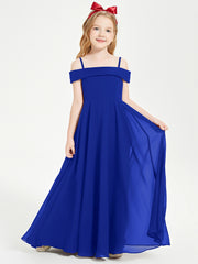 Chic Robes de Demoiselles d'Honneur Junior Hors de l'Épaule Bleu Royale