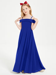 Chic Robes de Demoiselles d'Honneur Junior Hors de l'Épaule Bleu Royale