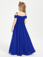 Chic Robes de Demoiselles d'Honneur Junior Hors de l'Épaule Bleu Royale